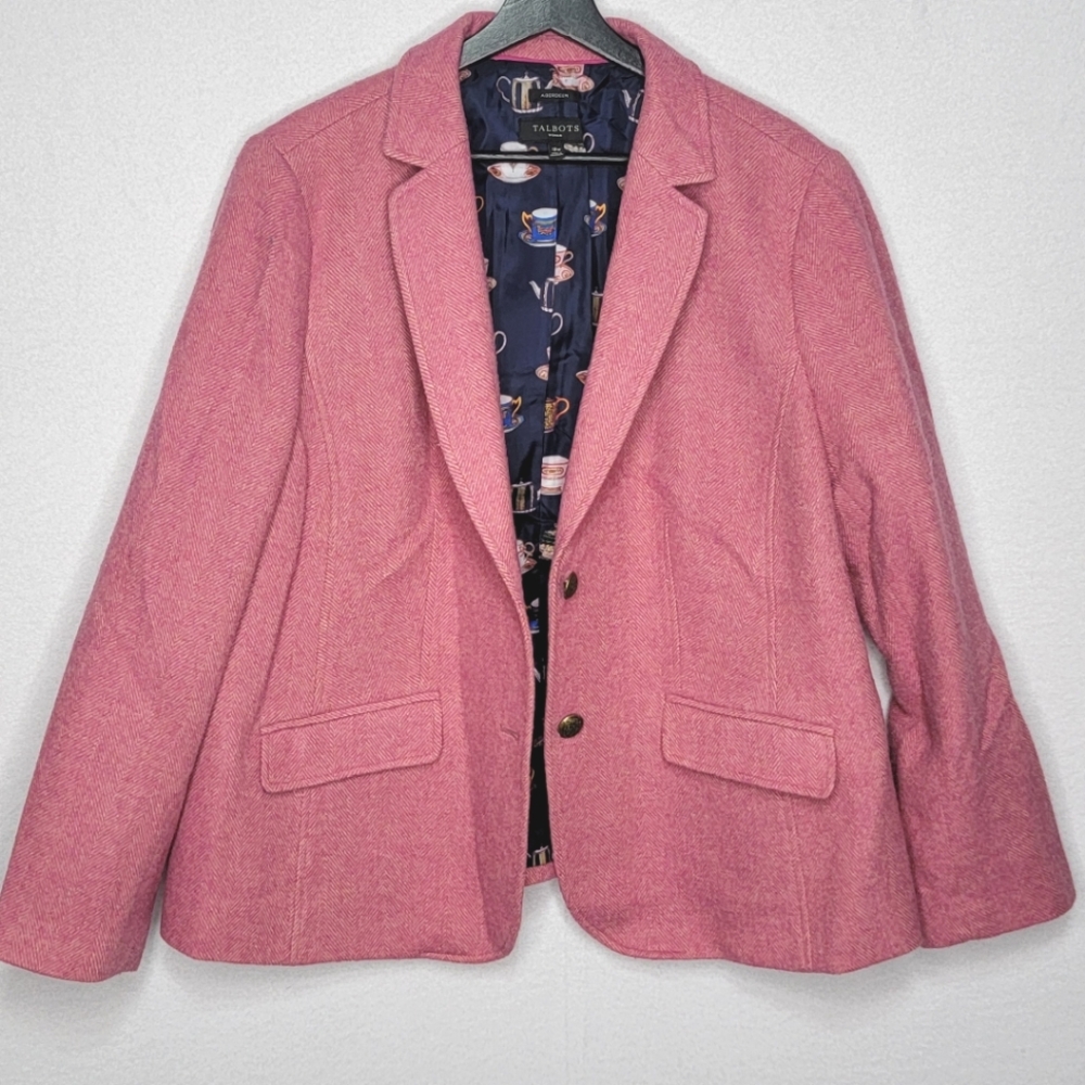 Talbots Pink Wool Blend Blazer